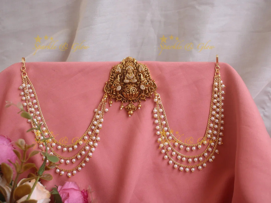 Lakshmi Elephant carved Jada billa with maatil - Sparkle and Glow