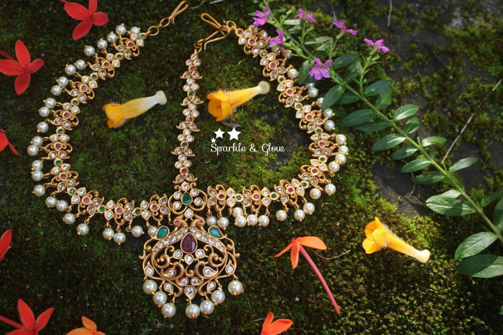 Bridal three sided CZ stone premium quality maang thika - Sparkle and Glow