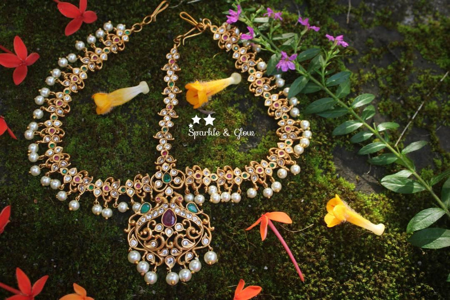 Bridal three sided CZ stone premium quality maang thika - Sparkle and Glow