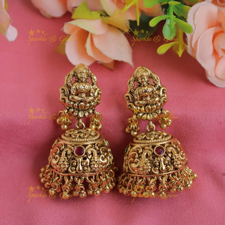 Gorgeous Lakshmi mango peacock short necklace with ruby emerald and gold beads - Sparkle and Glow