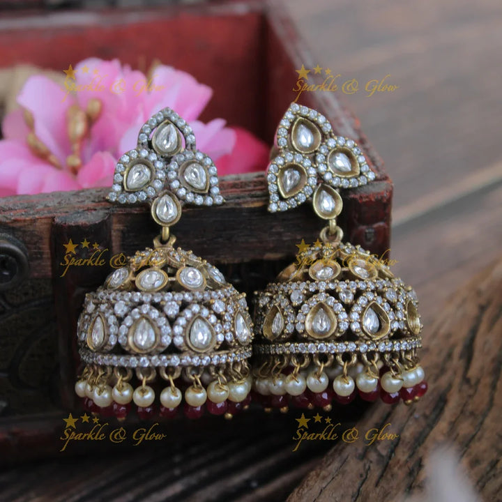 Stunning leaf design victorian Jhumkas