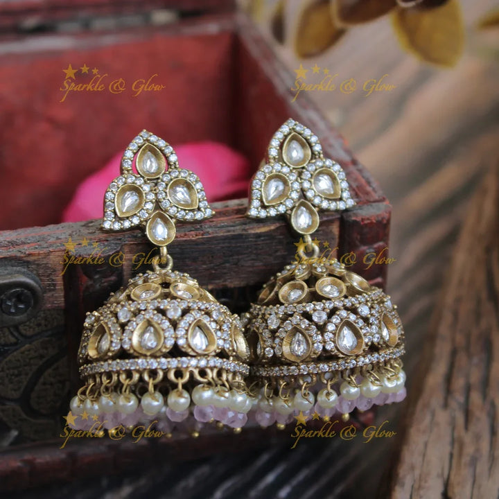 Stunning leaf design victorian Jhumkas