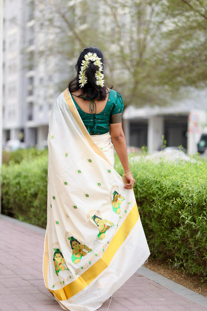 Radiant Balakrishna Kerala Tissue Saree for Festivities