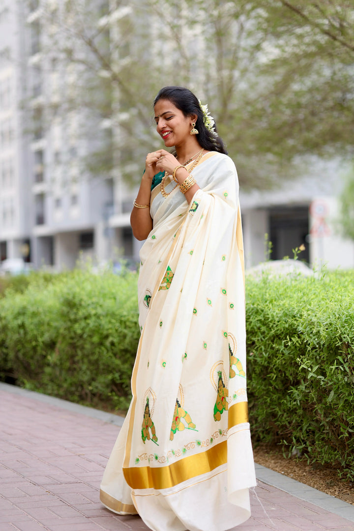 Radiant Balakrishna Kerala Tissue Saree for Festivities