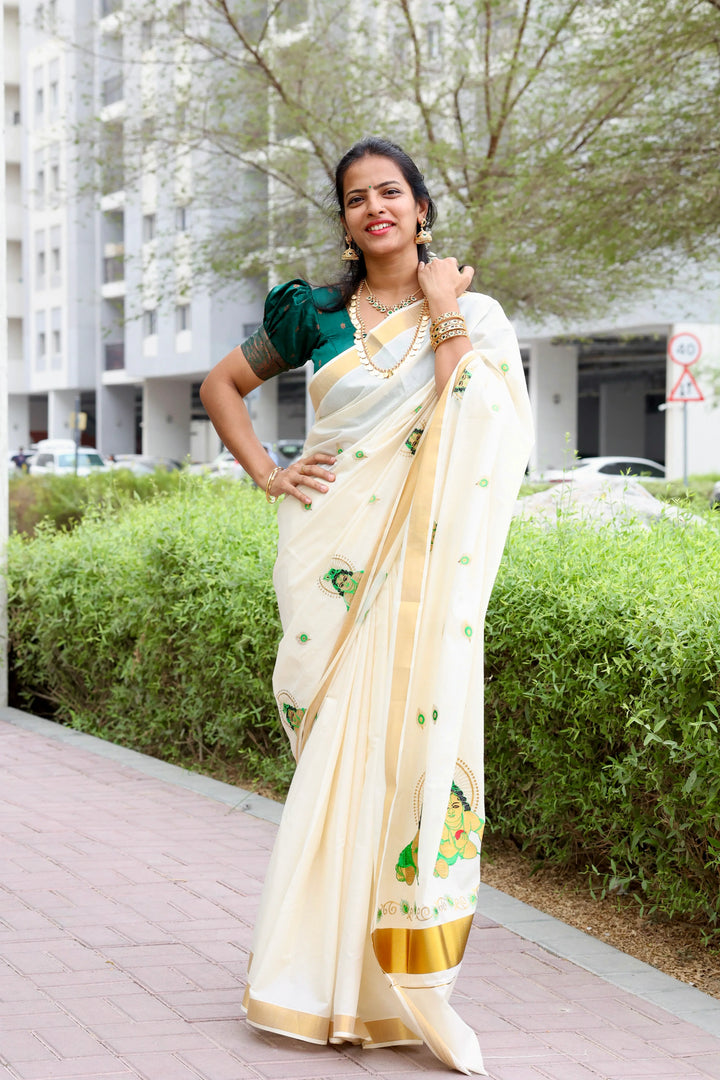 Radiant Balakrishna Kerala Tissue Saree for Festivities