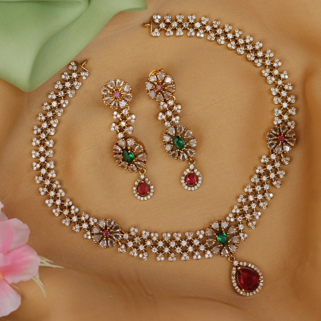 Elegant Gold Plated Necklace & Earring Set - New Arrival