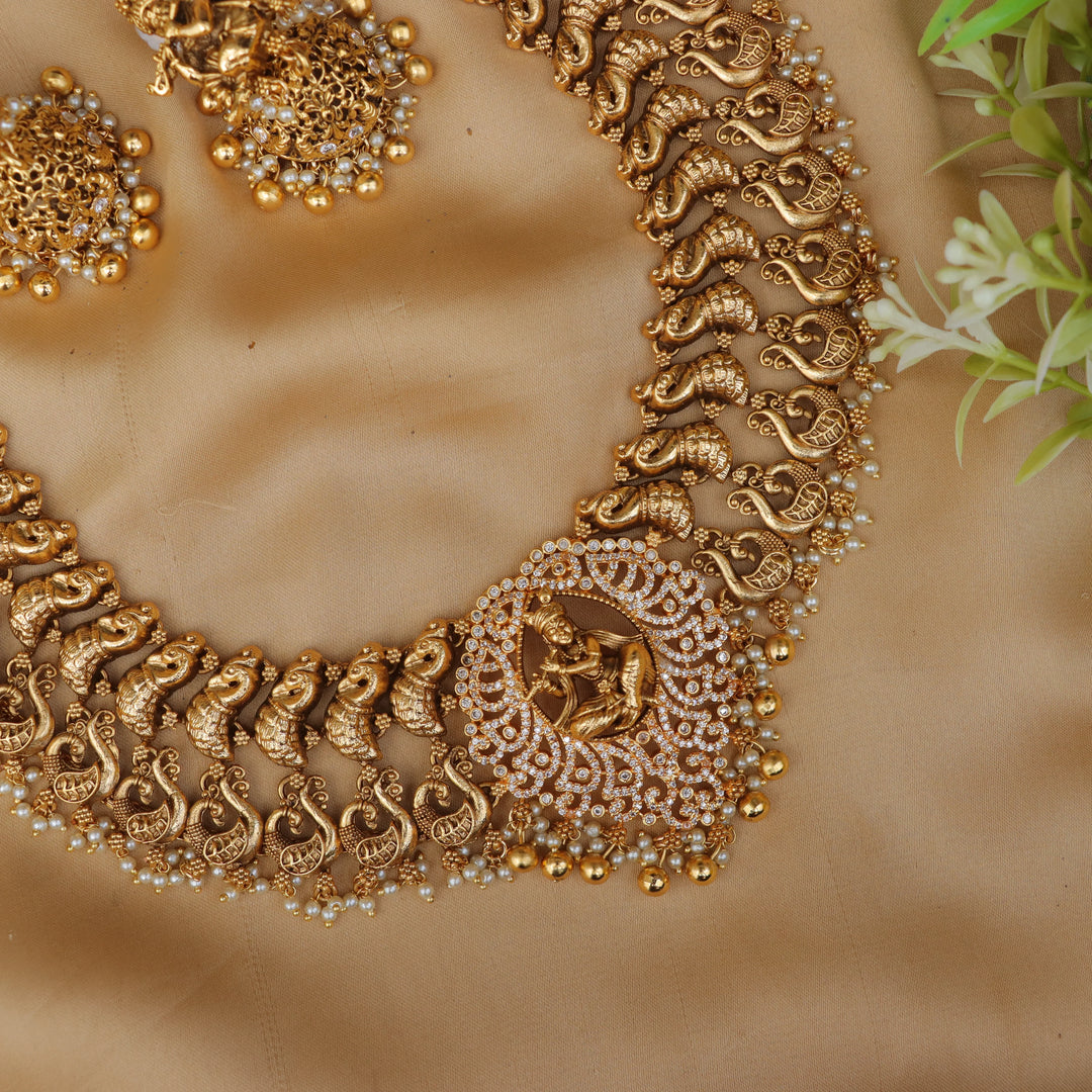Elegant Long Temple Necklace for Festive Occasions