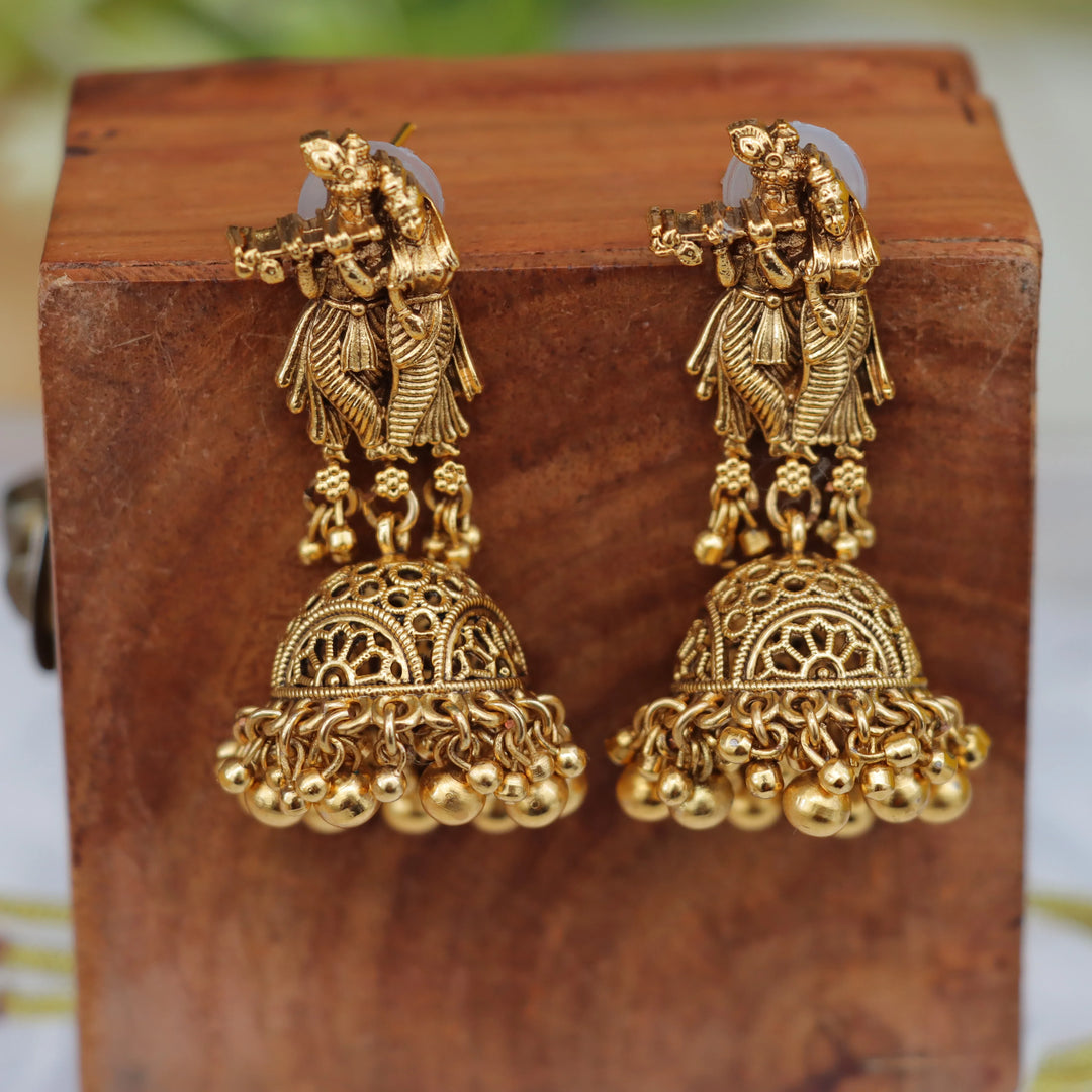 Elegant Gold Finish Long Necklace for Weddings