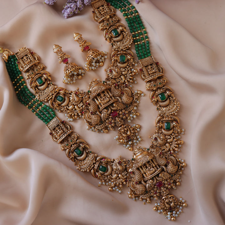 Luxurious Lakshmi Peacock Bridal Set – Sparkle & Glow