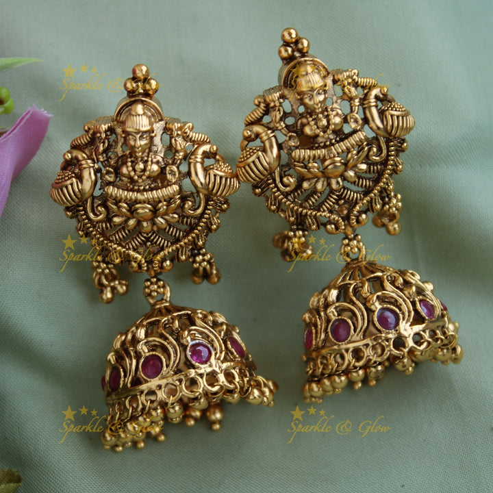 Grand gold alike Lakshmi peacock floral kemp stone layer bridal long necklace with gold beads