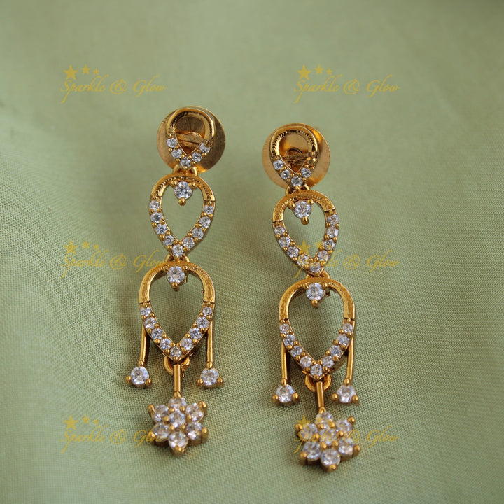 Stunning Floral drop design AD short necklace