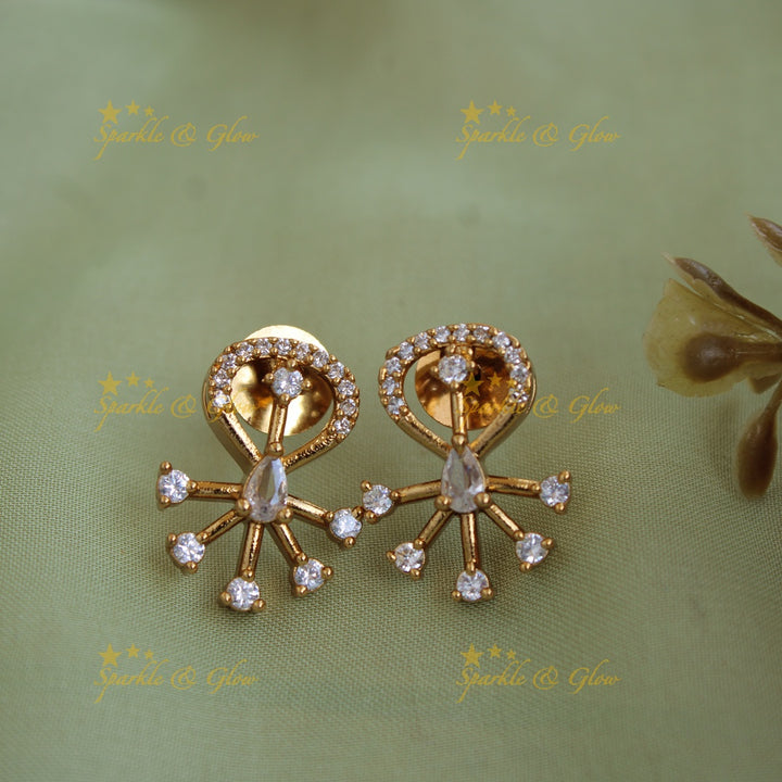 Statement Floral spike design AD short necklace