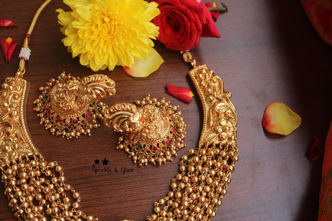 Gold alike polished nagas statement necklace - Sparkle and Glow