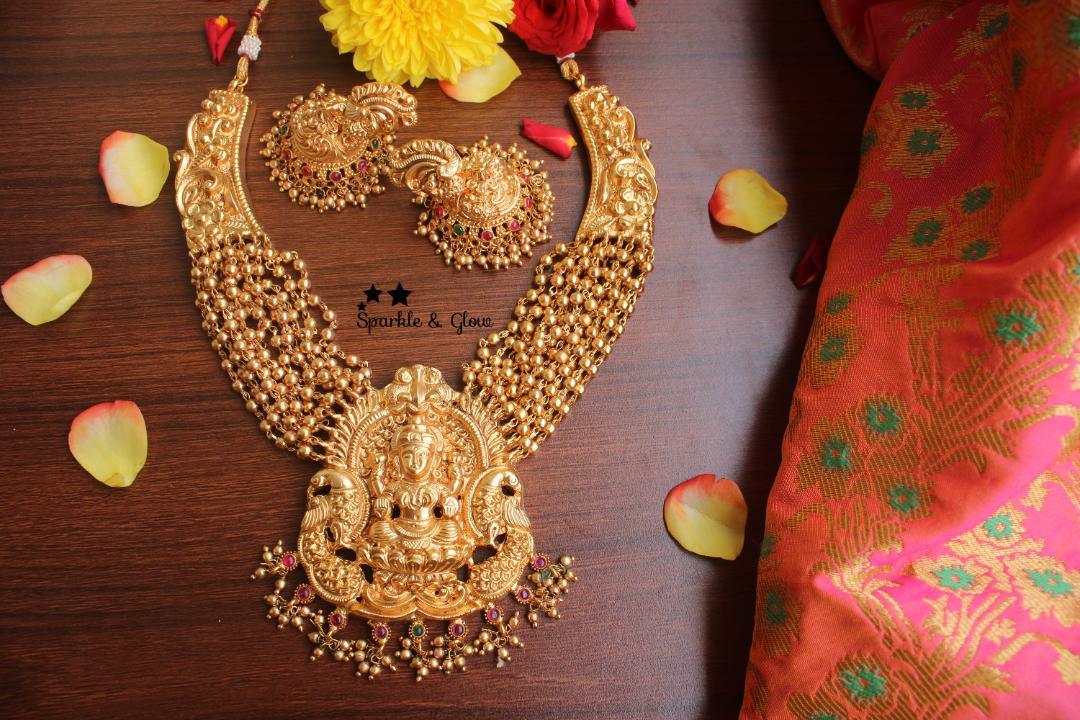 Gold alike polished nagas statement necklace - Sparkle and Glow