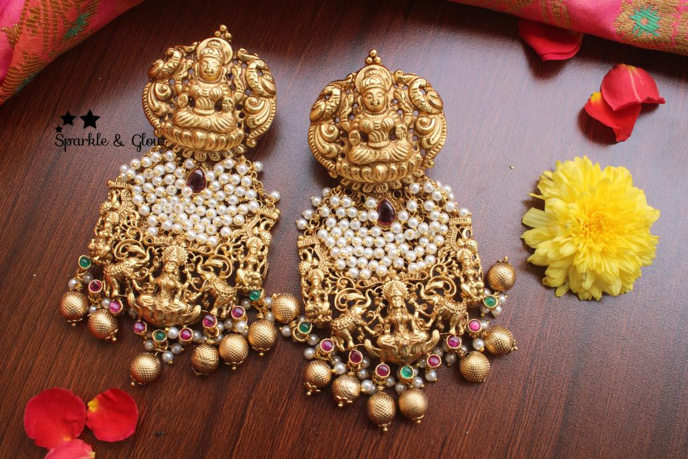 Gold alike polished large gold cluster bali - Sparkle and Glow - Pearl - 