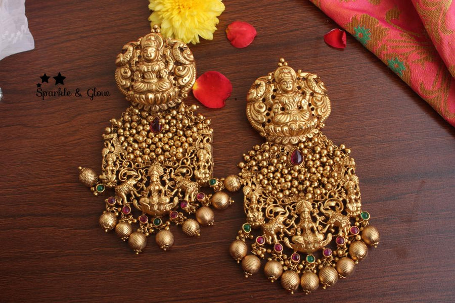 Gold alike polished large gold cluster bali - Sparkle and Glow - Pearl - 