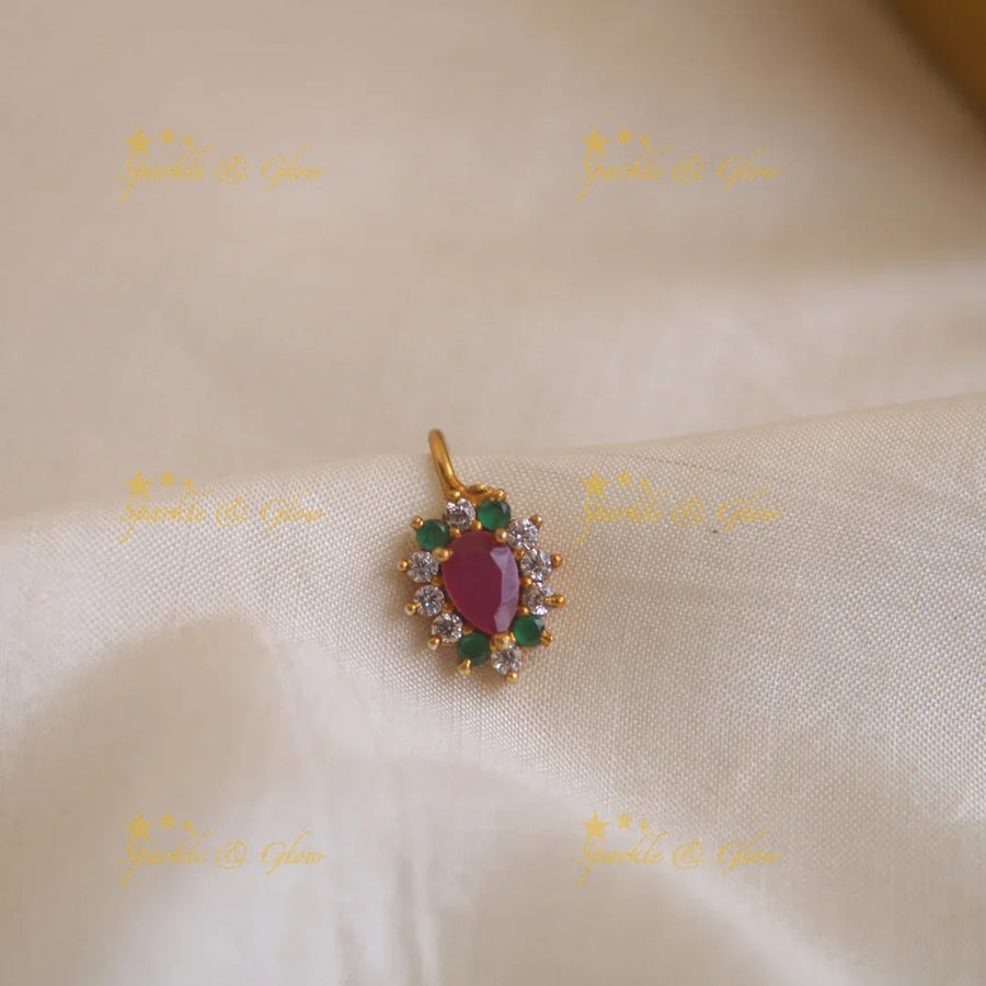 Antique press type floral nosepin -Multi - Sparkle and Glow