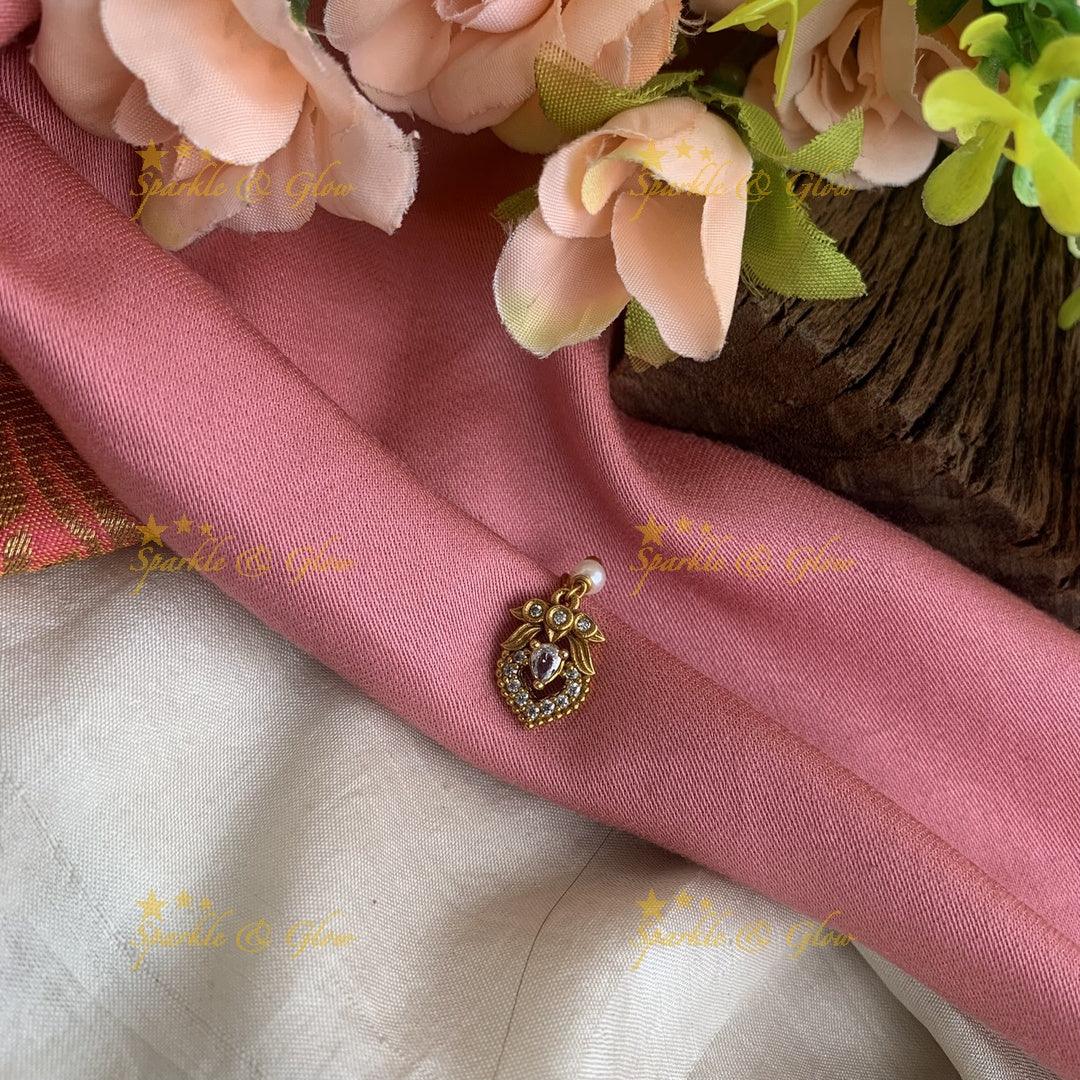 Antique press type floral nosepin - Sparkle and Glow