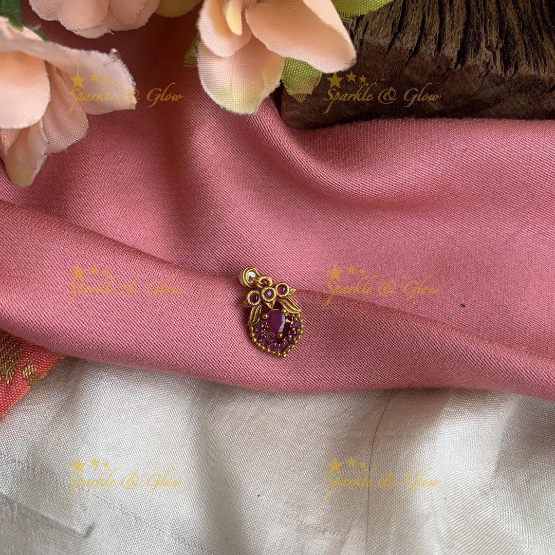 Antique press type floral nosepin - Sparkle and Glow