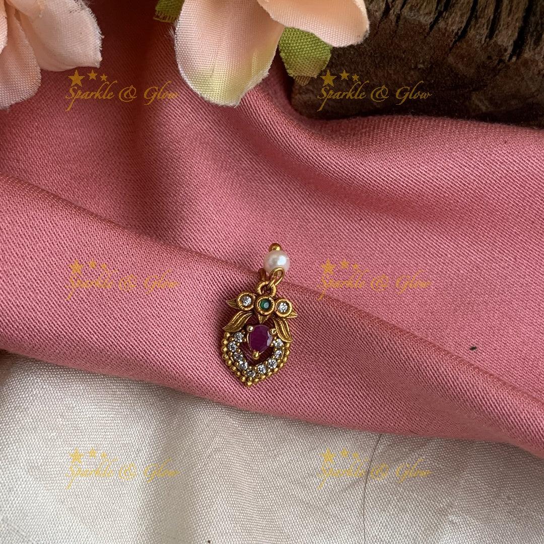 Antique press type floral nosepin - Sparkle and Glow