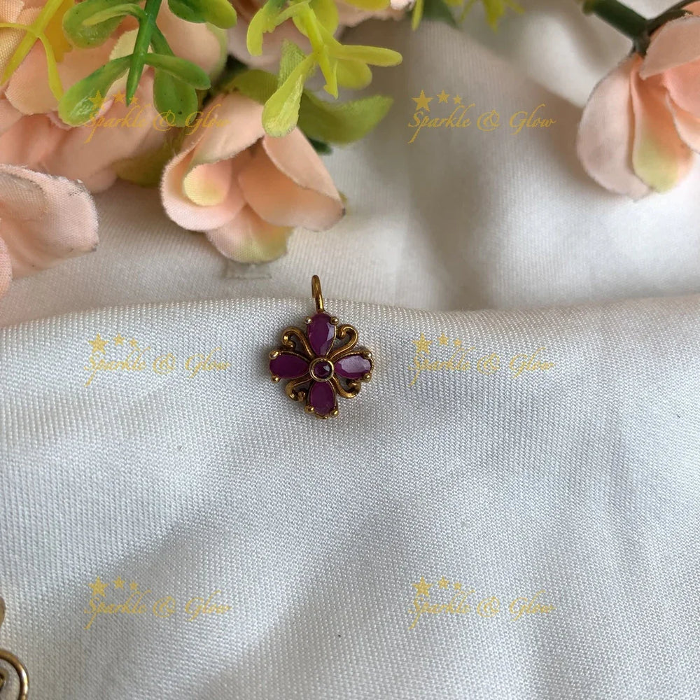 Gold floral press type ad nosepin- Multi - Sparkle and Glow