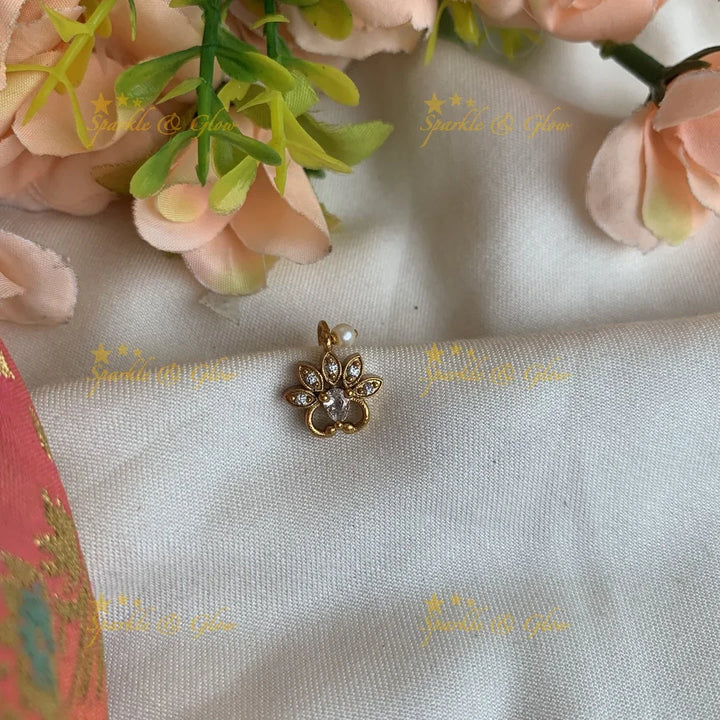 Gold Leaf press type ad nosepin- Green Pink - Sparkle and Glow