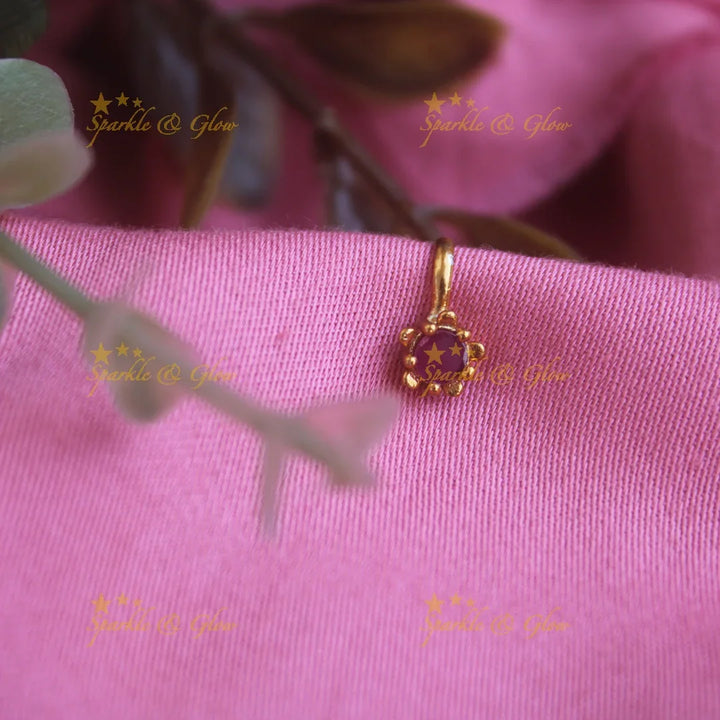 Gold single stone press type ad nosepin- White - Sparkle and Glow