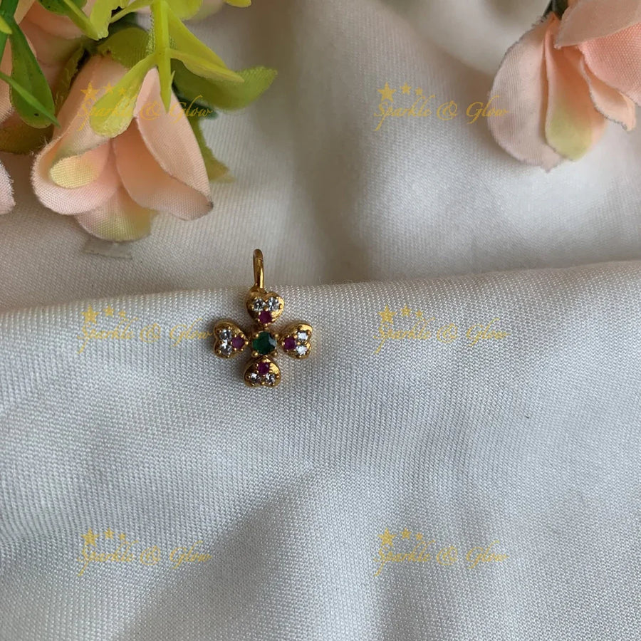 Gold Flower press type ad nosepin- Multi - Sparkle and Glow