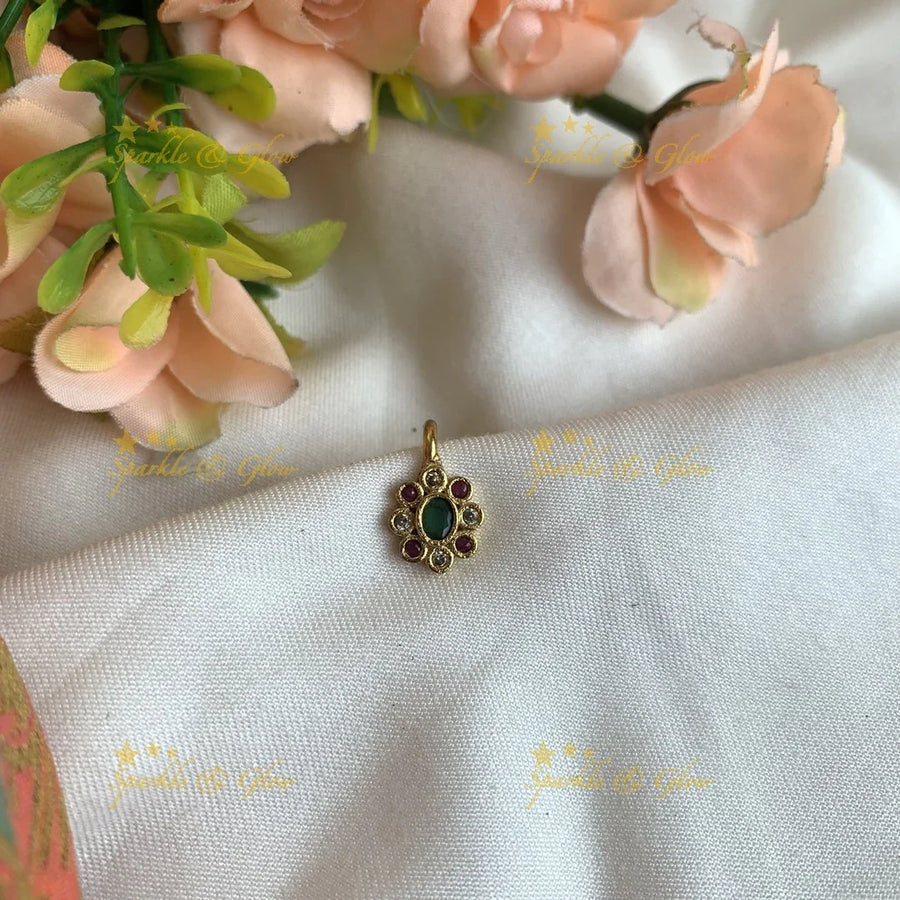 Gold Flower press type ad nosepin- Multi - Sparkle and Glow