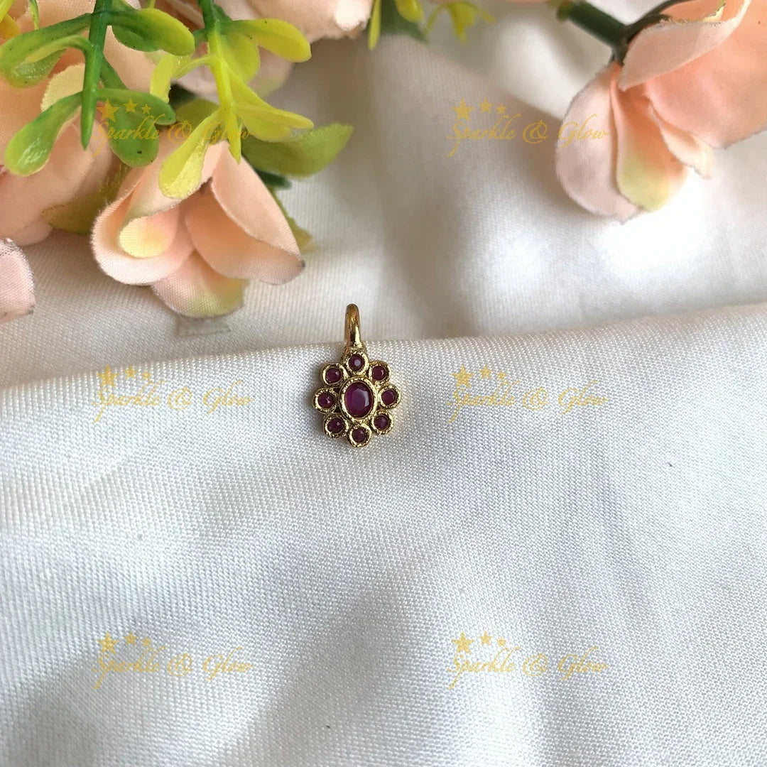 Gold Flower press type ad nosepin- Multi - Sparkle and Glow