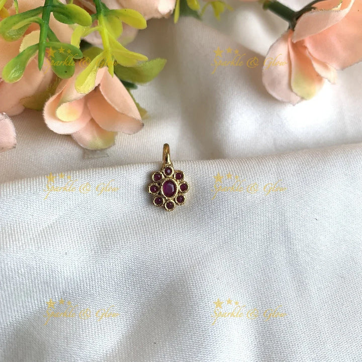 Gold Flower press type ad nosepin- Multi - Sparkle and Glow