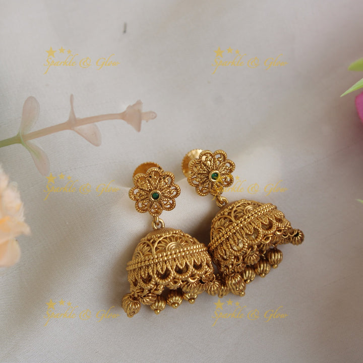 Stunning Peacock floral design pendent with chain with ruby and gold beads