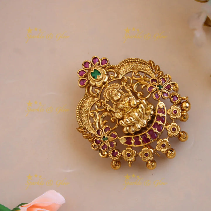 Exclusive Gold Aike Lakshmi Hair Pin with Gold beads - Sparkle and Glow