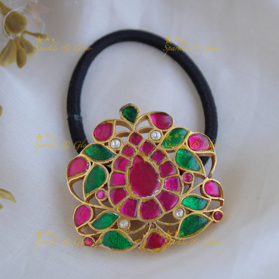 Exclusive Floral Design Jadau Hair band - Sparkle and Glow