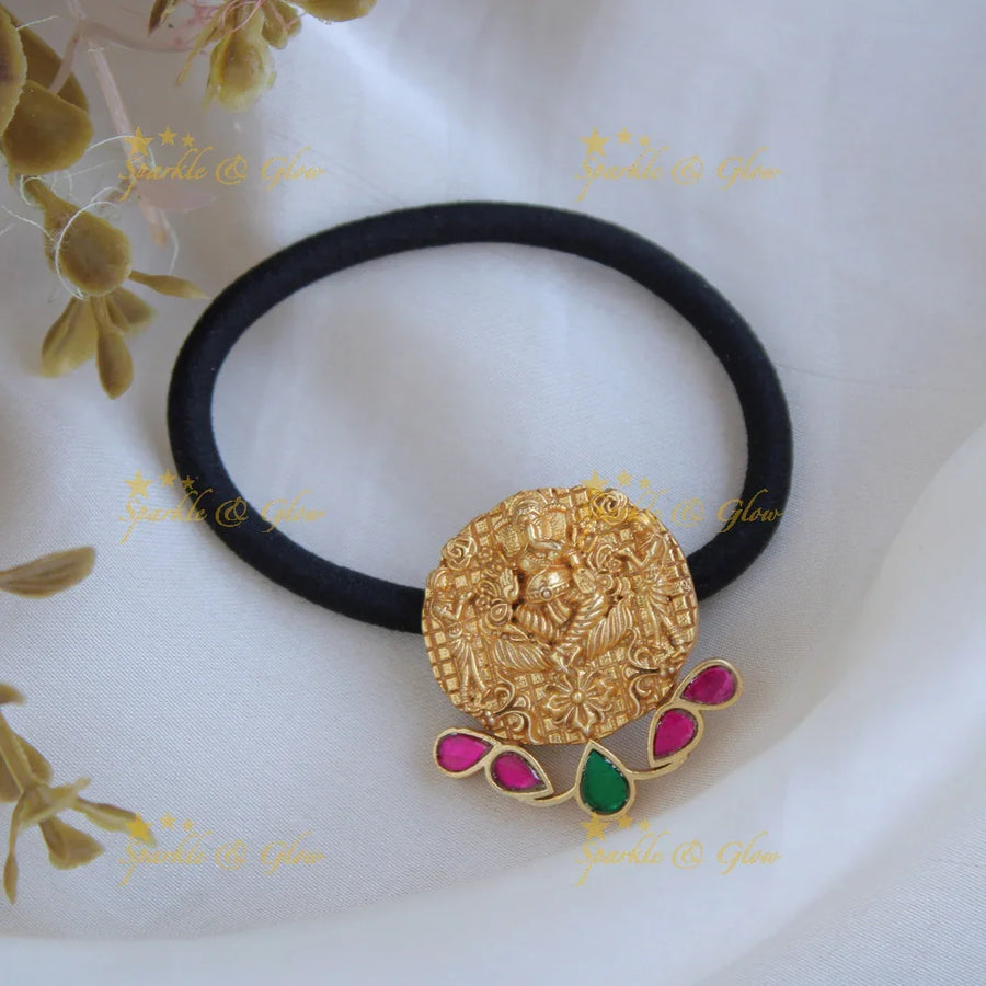Elegant Ganesha Jadau Hair band - Sparkle and Glow