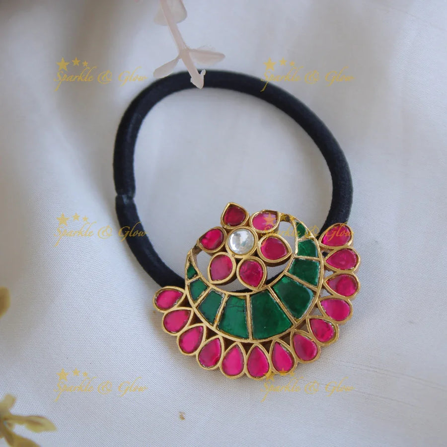 Exclusive Half Moon Jadau Hair band - Sparkle and Glow