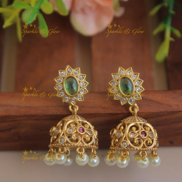 Premium matte Floral Hasli Necklace - Sparkle and Glow