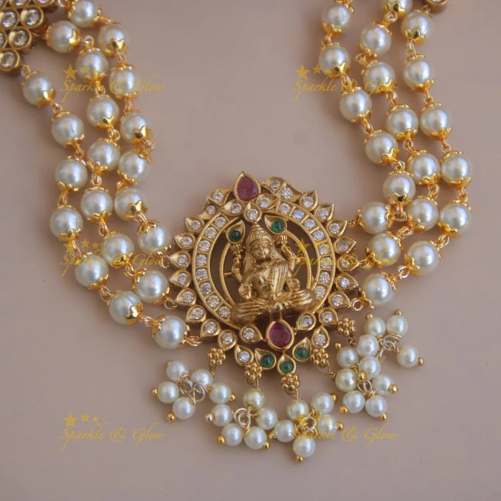 Statement premium matte Lakshmi pearl choker - Sparkle and Glow
