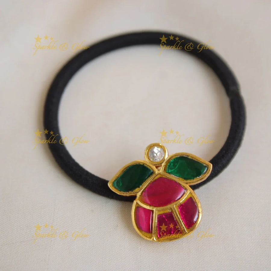 Simple Floral Design Jadau Hair band - Sparkle and Glow