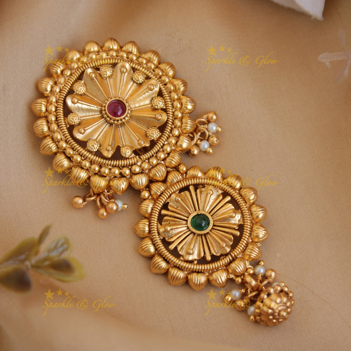 Simple flower design gold alike Jada Billa-Red