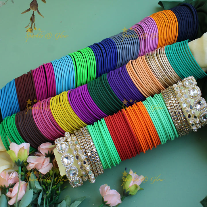 Beautiful Metal Bangle Combo Box in Assorted colours Design 1