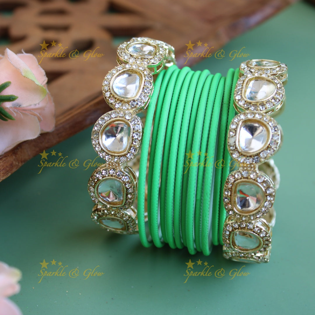 Beautiful Metal Bangle Combo Box in Assorted colours Design 1