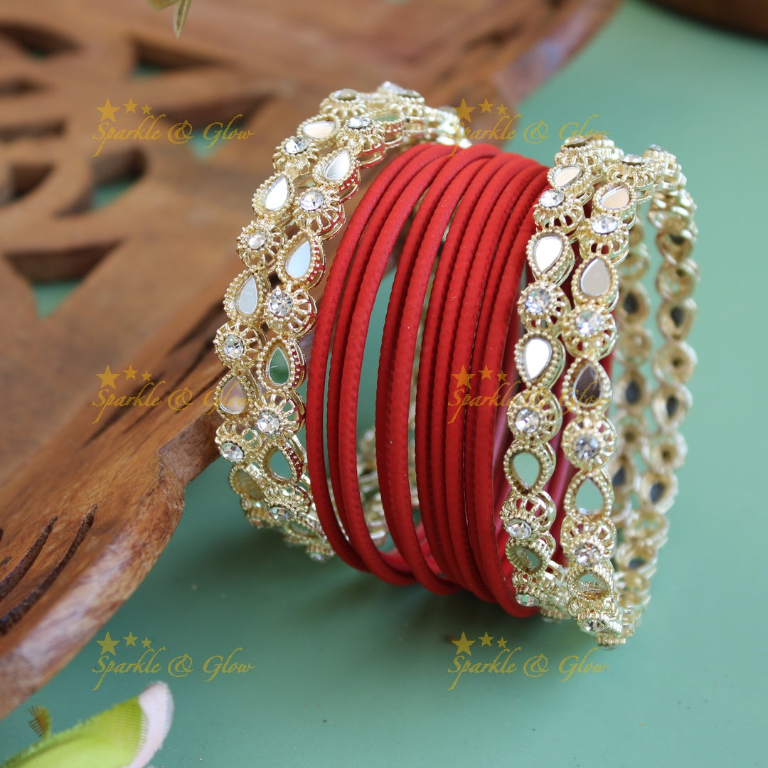 Beautiful Metal Bangle Combo Box in Assorted colours Design 1