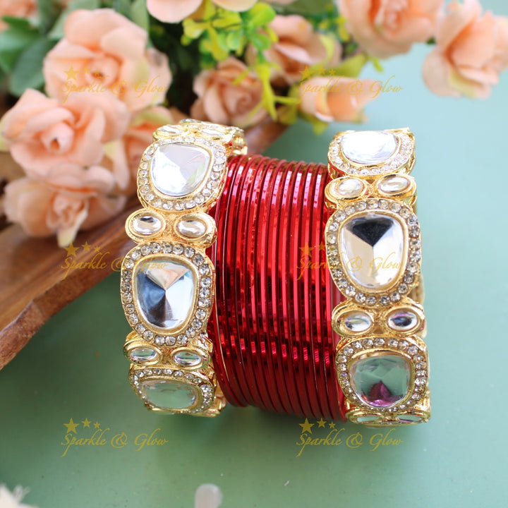 Elegant Plain Metal Bangle Combo Box in Assorted colours Design 2