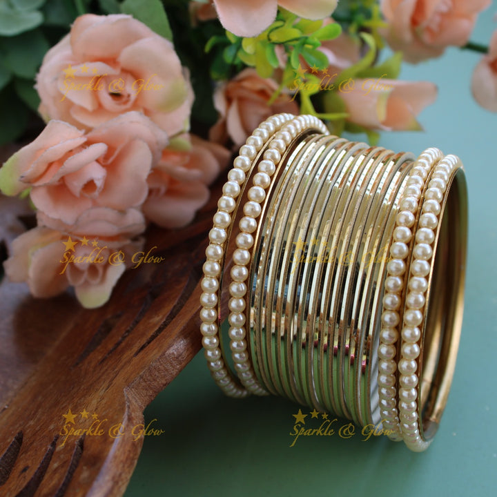 Elegant Plain Metal Bangle Combo Box in Assorted colours Design 2