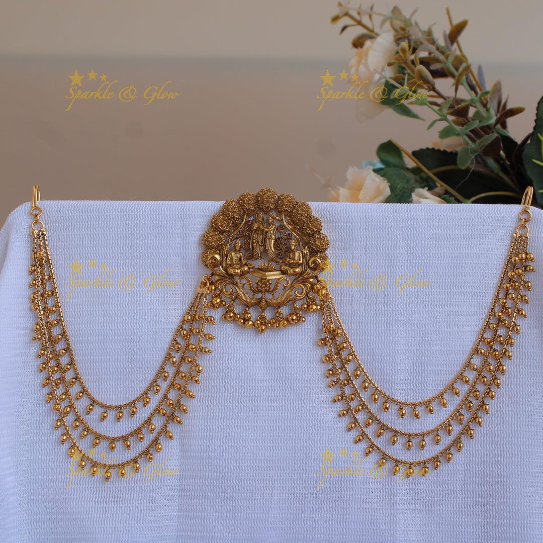 Exclusive Gold alike SitaRam Vivah design Jada Billa with Maatil