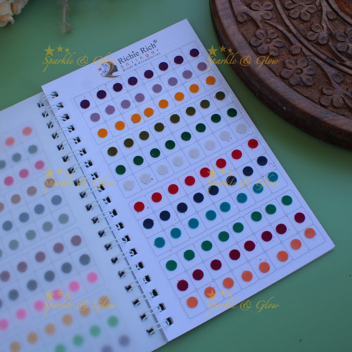 Richie Rich daily wear round plain bindi in spiral book in assorted colours