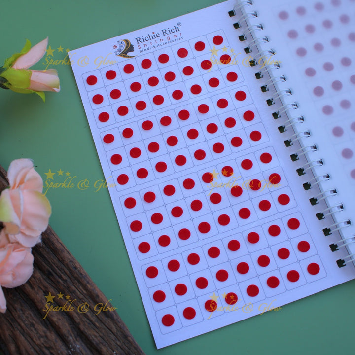 Richie Rich daily wear round plain bindi in spiral book in assorted colours