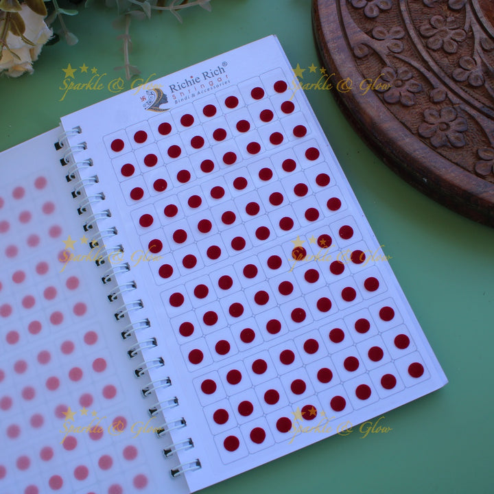 Richie Rich daily wear round plain bindi in spiral book in assorted colours
