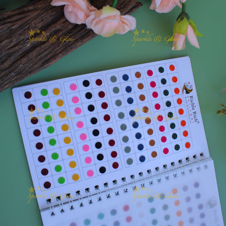 Richie Rich daily wear round plain bindi in spiral book in assorted colours